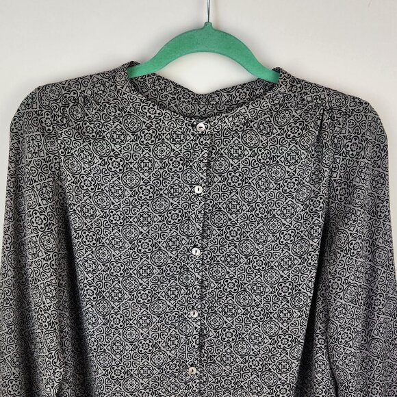 Ahlens Sweden Patterned Lightweight Button Front Blouse sz EU 38 US 8 - Picture 3 of 11